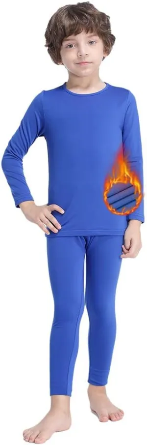 Thermal Underwear for Boys Fleece Lined Long Johns Set for Kids Ultra Soft Base Layer