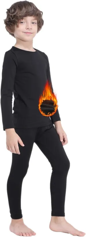 Thermal Underwear for Boys Fleece Lined Long Johns Set for Kids Ultra Soft Base Layer