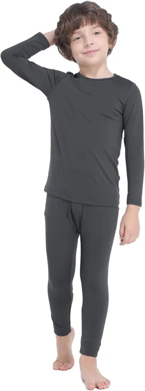 Thermal Underwear for Boys Fleece Lined Long Johns Set for Kids Ultra Soft Base Layer