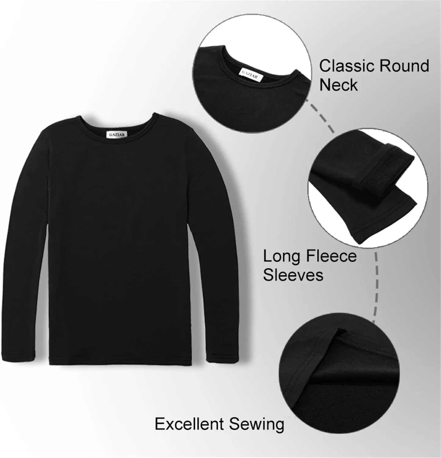 Thermal Underwear for Boys Fleece Lined Long Johns Set for Kids Ultra Soft Base Layer