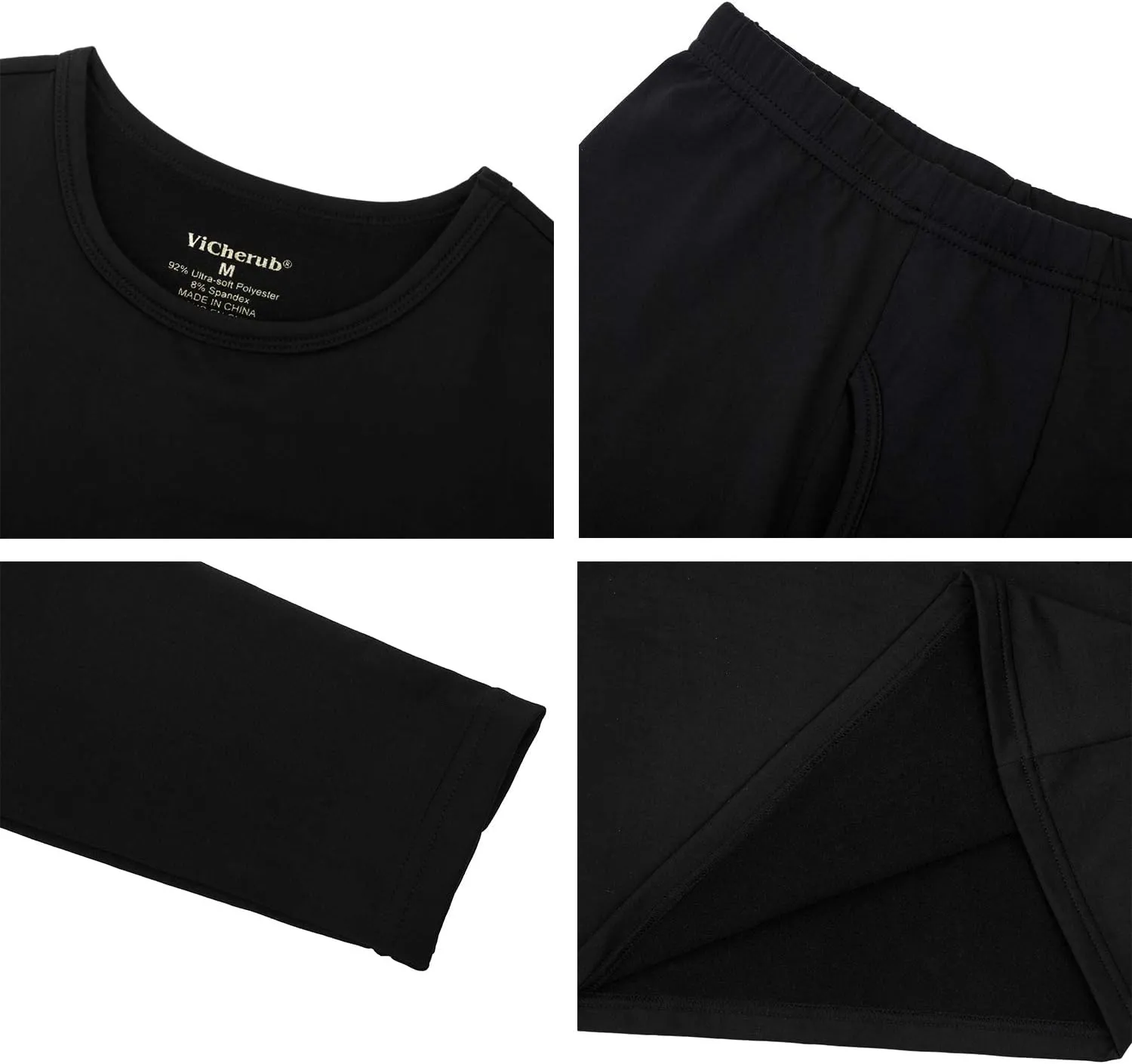 Thermal Underwear Set for Boys Long Johns Fleece Lined Kids Base Layer Thermals Sets Boy