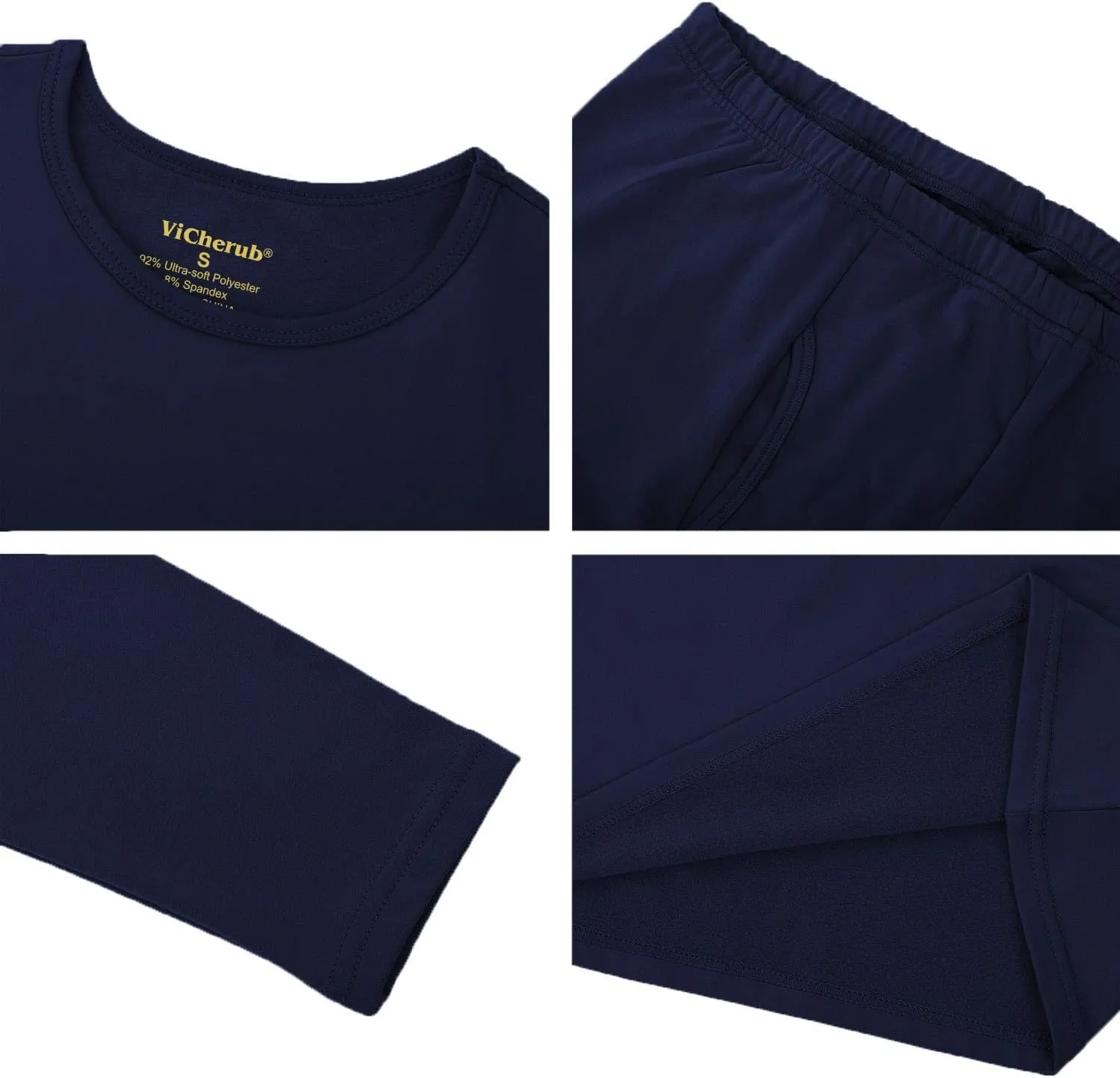 Thermal Underwear Set for Boys Long Johns Fleece Lined Kids Base Layer Thermals Sets Boy