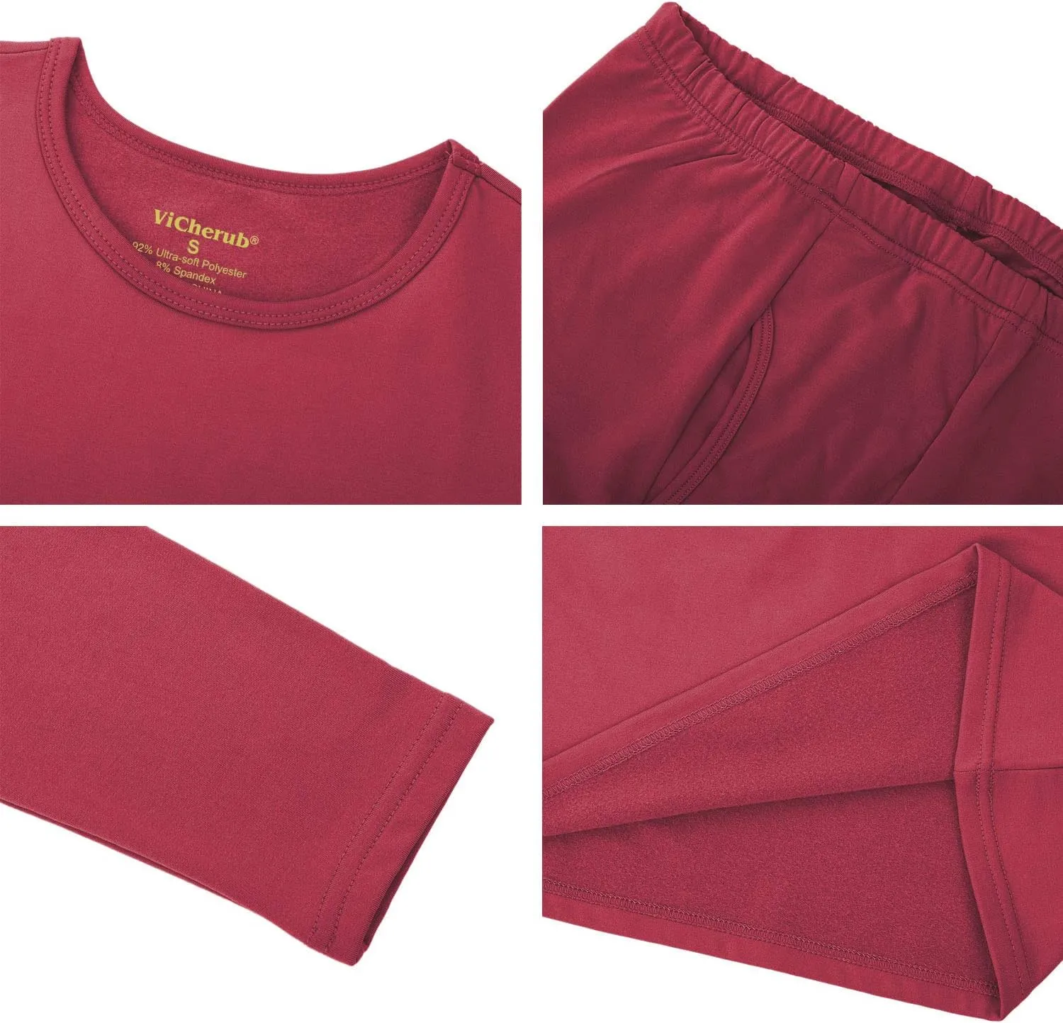Thermal Underwear Set for Boys Long Johns Fleece Lined Kids Base Layer Thermals Sets Boy