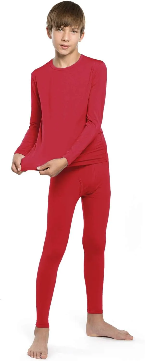 Thermal Underwear Set for Boys Long Johns Fleece Lined Kids Base Layer Thermals Sets Boy