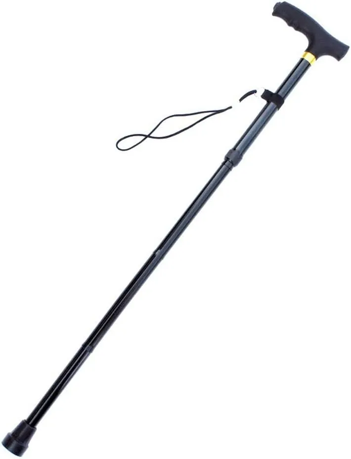 Thickened Aluminium Alloy Folding Walking Stick with Light Hiking Stick for Seniors Non-Slip Telescopic Walking Stick (D 84)