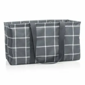 Thirty one Large Utility Tote Beach Picnic Laundry Basket Bag 31 Gift in Windowpane Plaid