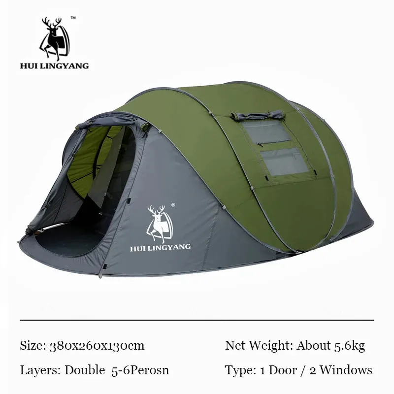 Throw Tent - Automatic Pop-Up Waterproof Camping Hiking Tent for Large Families