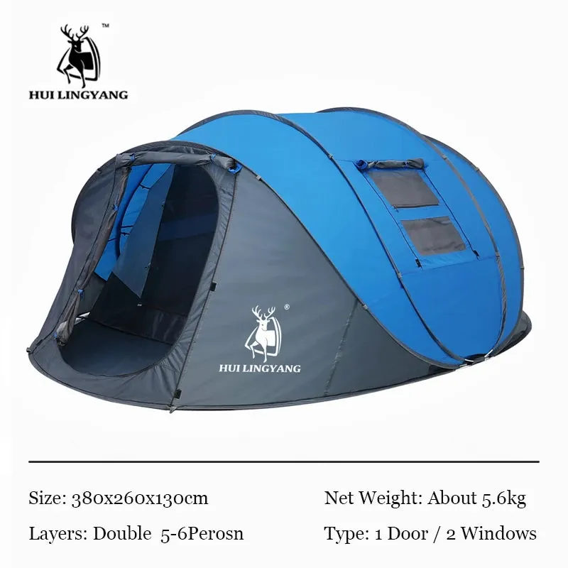 Throw Tent - Automatic Pop-Up Waterproof Camping Hiking Tent for Large Families
