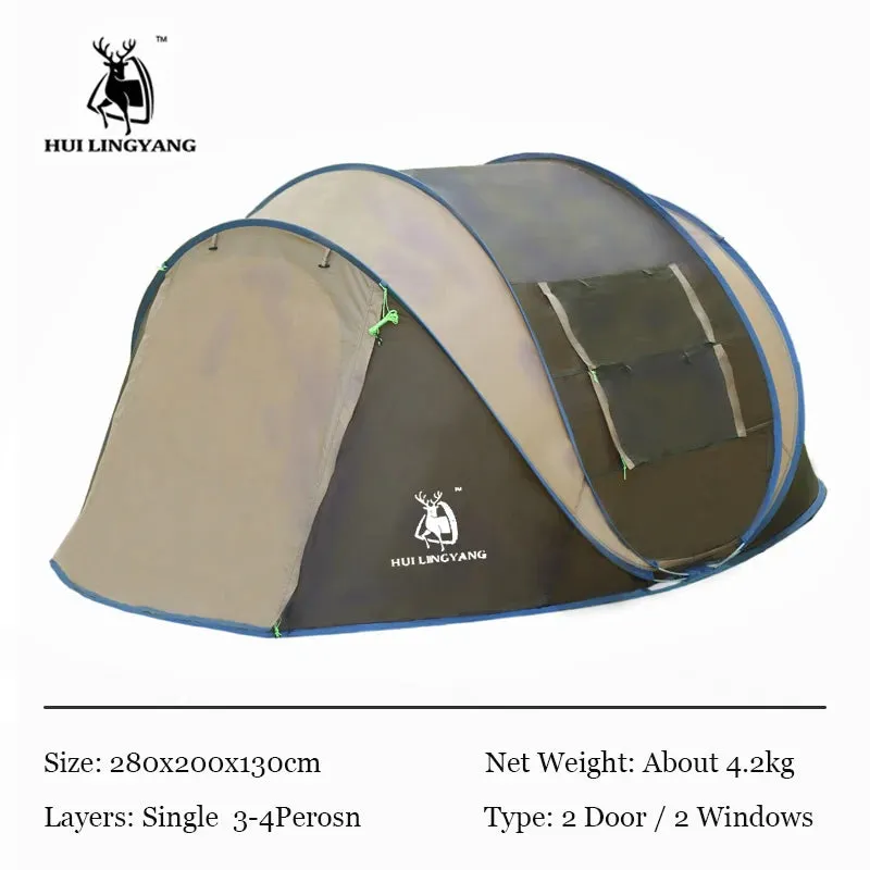 Throw Tent - Automatic Pop-Up Waterproof Camping Hiking Tent for Large Families