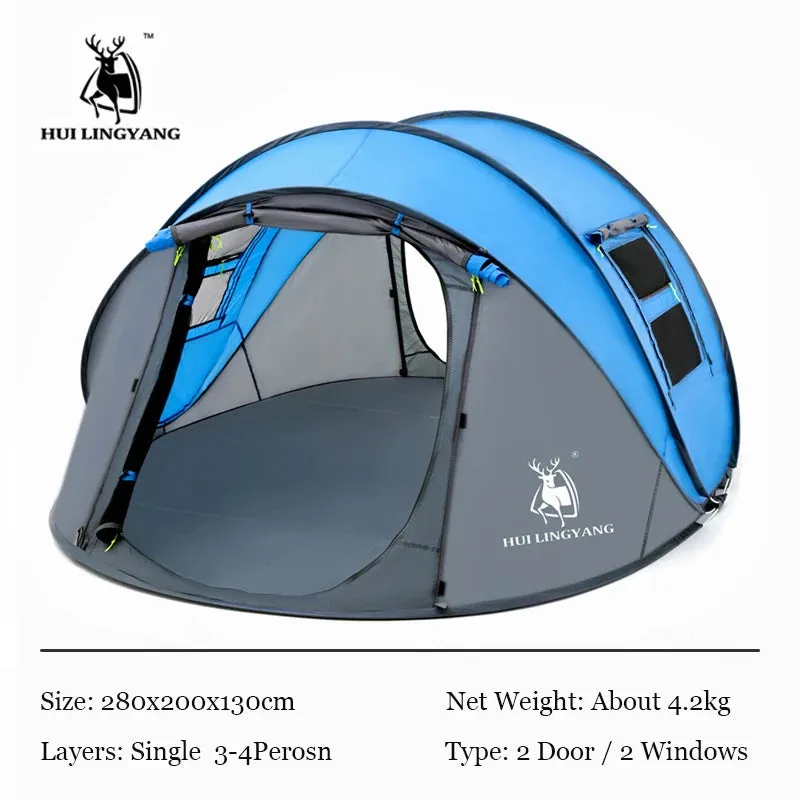 Throw Tent - Automatic Pop-Up Waterproof Camping Hiking Tent for Large Families