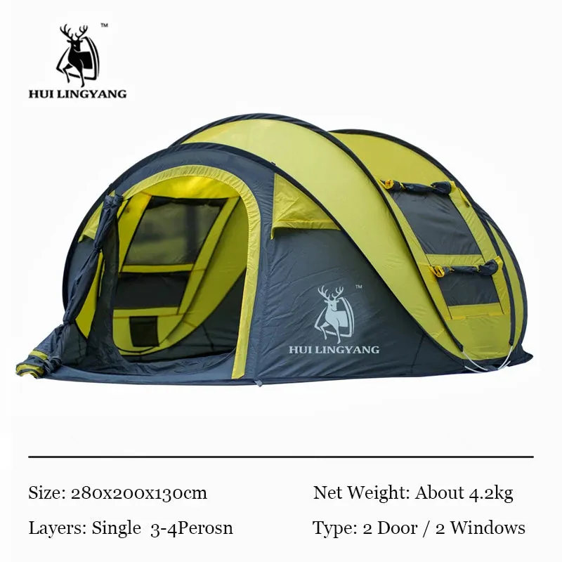 Throw Tent - Automatic Pop-Up Waterproof Camping Hiking Tent for Large Families