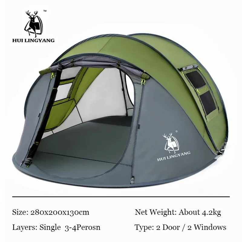 Throw Tent - Automatic Pop-Up Waterproof Camping Hiking Tent for Large Families