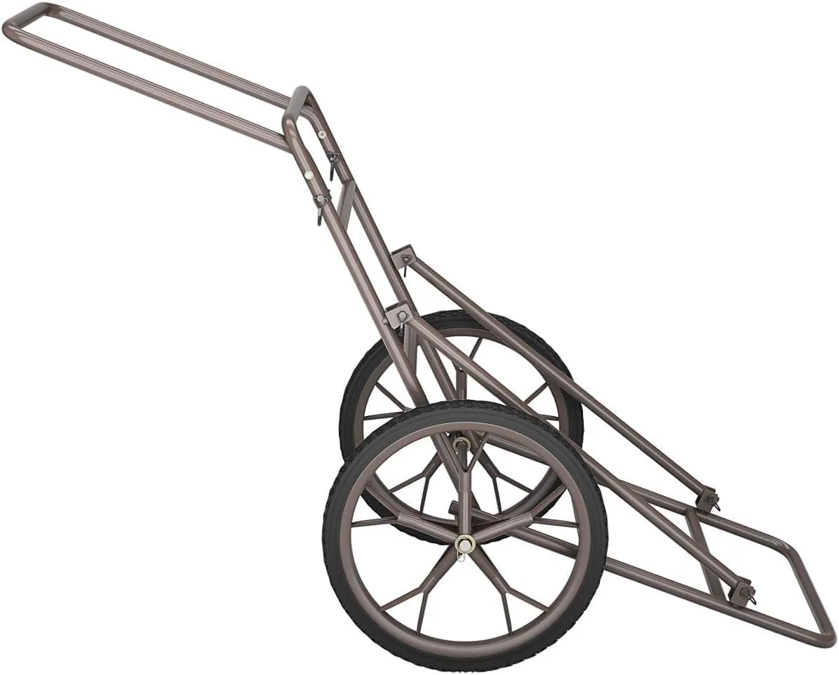 THUNDERBAY Folding Deer Game Cart, 500lbs Heavy Duty Steel Hunting Game Cart with 2 Wear-Resistant Rubber Wheels for Luggage Firewood Deer Animal