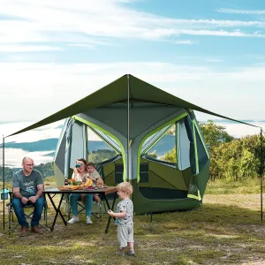 TIMBER RIDGE 4/6 Person Instant Pop Up Hub Tent, Easy 60 Second Setup, Weather Resistant Portable Camping Family Cabin Tent with Rain Fly and Carry Bag for Camping Hiking Outdoor Travel