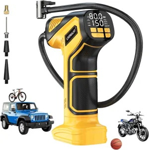 Tire Inflator Portable Air Compressor for Dewalt 20V Battery, 150PSI Air Pump for Car Tires, Cordless Tire Pump with Digital Pressure Gauge, Tire Inflator for Car, Bike, Motorcycle, Ball (No Battery)