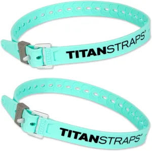 Titan Utility Straps – Easy-To-Use, Reliable Tension Straps for Securing Bike & Moto Gear, Skis, Garden Hoses, Field Repairs – Use in Frigid Temp – 60 lb. Working Load, 25" Length, 2-Pack, Sea Foam