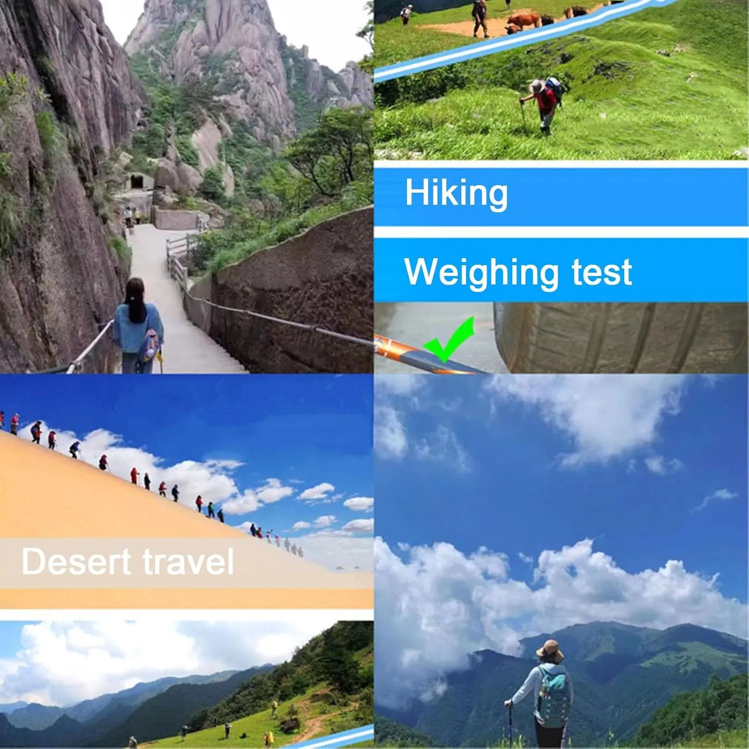 Titanium Alloy Trekking Poles Retractable Adjustable Walking Stick Assistive Walking Stick for The Blind Anti-Slip Equipment for Mountain Climbing