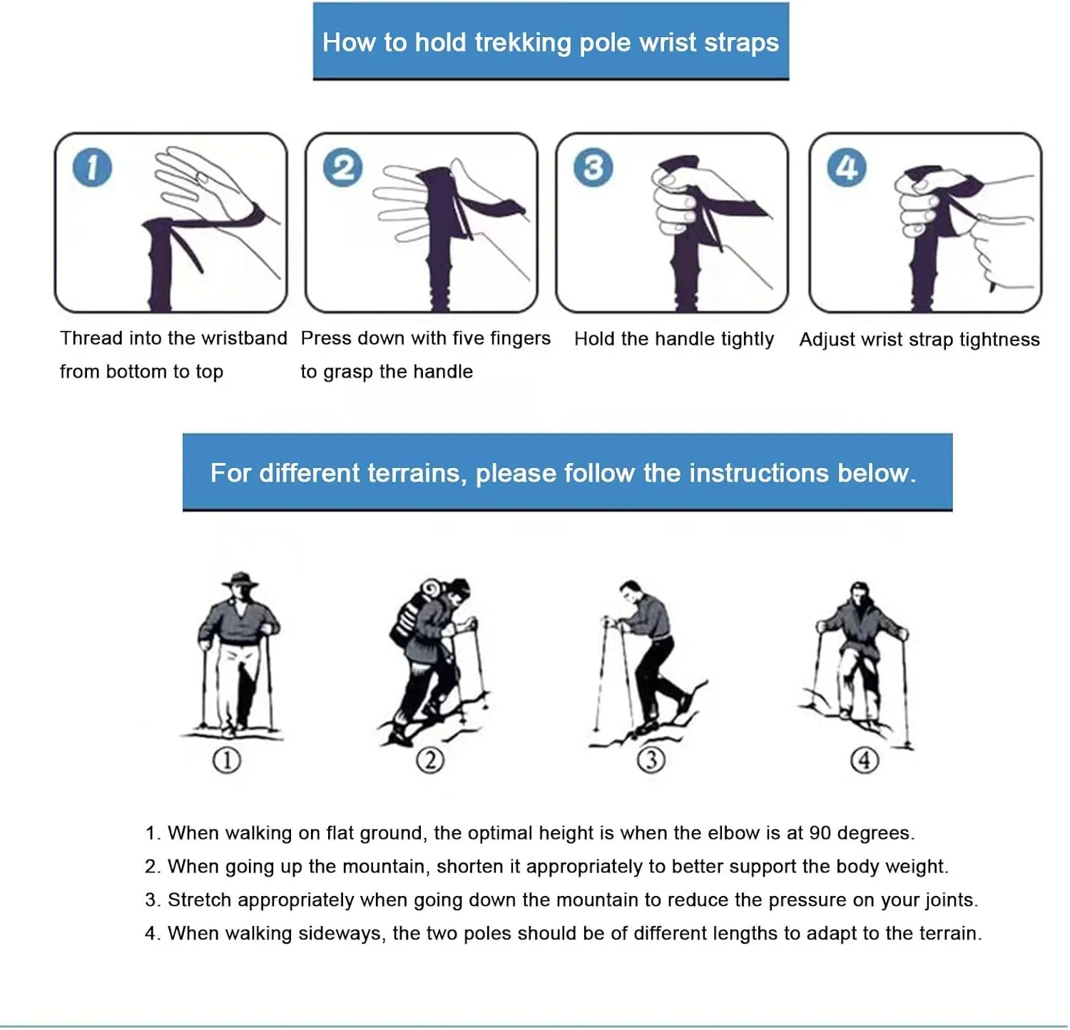 Titanium Alloy Trekking Poles Retractable Adjustable Walking Stick Assistive Walking Stick for The Blind Anti-Slip Equipment for Mountain Climbing