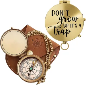 to My Love – Antique Brass Engraved Compass with Leather Case – Personalized Pocket Compass for Husband, Boyfriend, Anniversary, Wedding & Outdoor Adventures (Polish My Love-10)