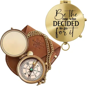 to My Love – Antique Brass Engraved Compass with Leather Case – Personalized Pocket Compass for Husband, Boyfriend, Anniversary, Wedding & Outdoor Adventures (Polish My Love-3)