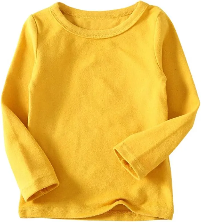 Toddler Boys Girls Thermal Underwear Long Sleeve T-shirt Leggings 2Pcs Kids Winter Base Layer Set, 12Months-8Years
