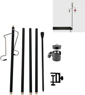Topyond Camping Lamp Pole, Portable Lamp Pole, Detachable Lightweight Portable Camping Lantern Stand with Hook for Outdoor Camping