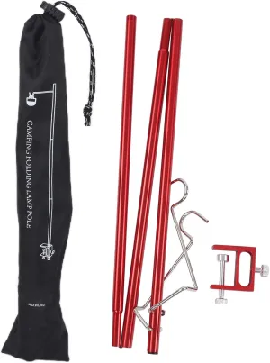 Topyond Camping Lantern Stand,Aluminum Alloy Telescopic Light Pole with Dual Stainless Steel Hooks,Portable Outdoor Light Pole for Camping and Hiking, Camping Essentials