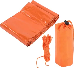 Topyond Emergency Sleeping Bag, Waterproof Bivy Sack, Compact Survival Bag, Portable Emergency Shelter, Keep Warm Reflective Orange, Outdoor Camping, Hiking
