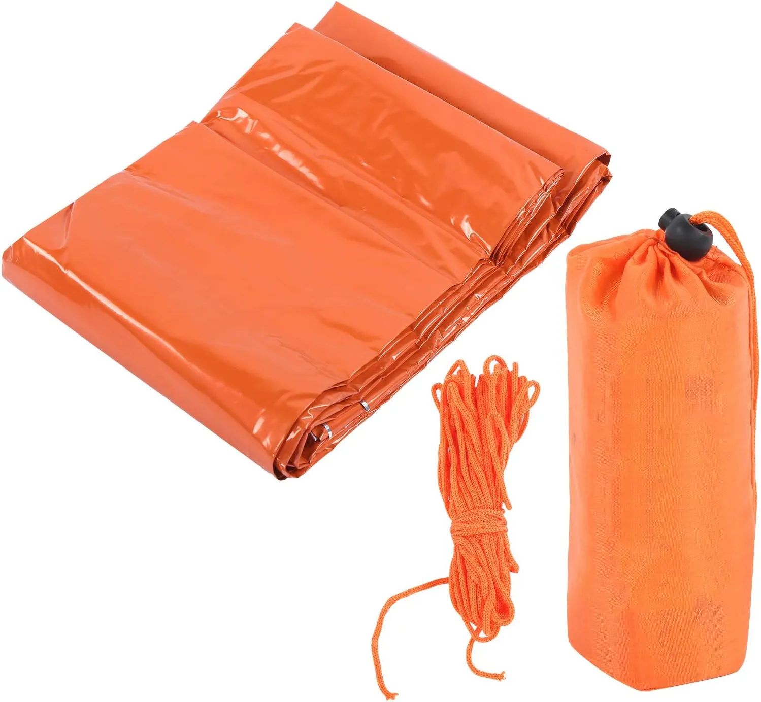 Topyond Emergency Sleeping Bag, Waterproof Bivy Sack, Compact Survival Bag, Portable Emergency Shelter, Keep Warm Reflective Orange, Outdoor Camping, Hiking
