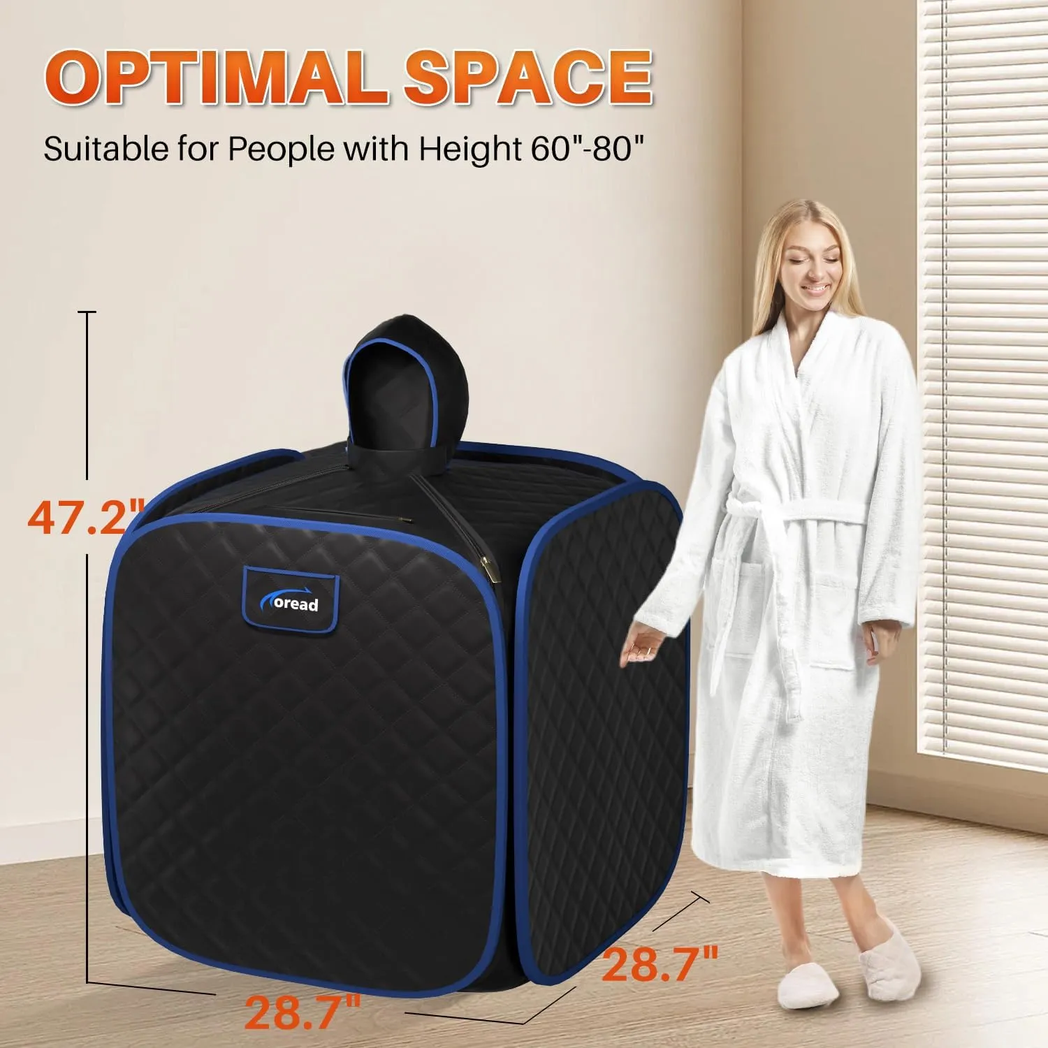 TOREAD Portable Steam Sauna for Home Spa, at Home Folding Steam Sauna with 1000W 2.8L Generator and Remote Control, Fast Heating in 6 Min Home Sauna Tent for Relaxation (Black)