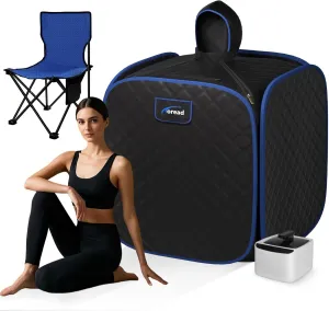 TOREAD Portable Steam Sauna for Home Spa, at Home Folding Steam Sauna with 1000W 2.8L Generator and Remote Control, Fast Heating in 6 Min Home Sauna Tent for Relaxation (Black)