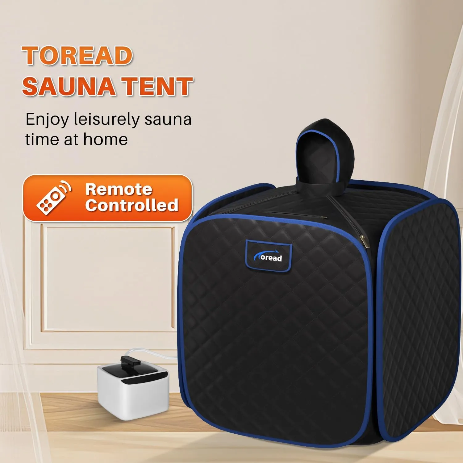 TOREAD Portable Steam Sauna for Home Spa, at Home Folding Steam Sauna with 1000W 2.8L Generator and Remote Control, Fast Heating in 6 Min Home Sauna Tent for Relaxation (Black)