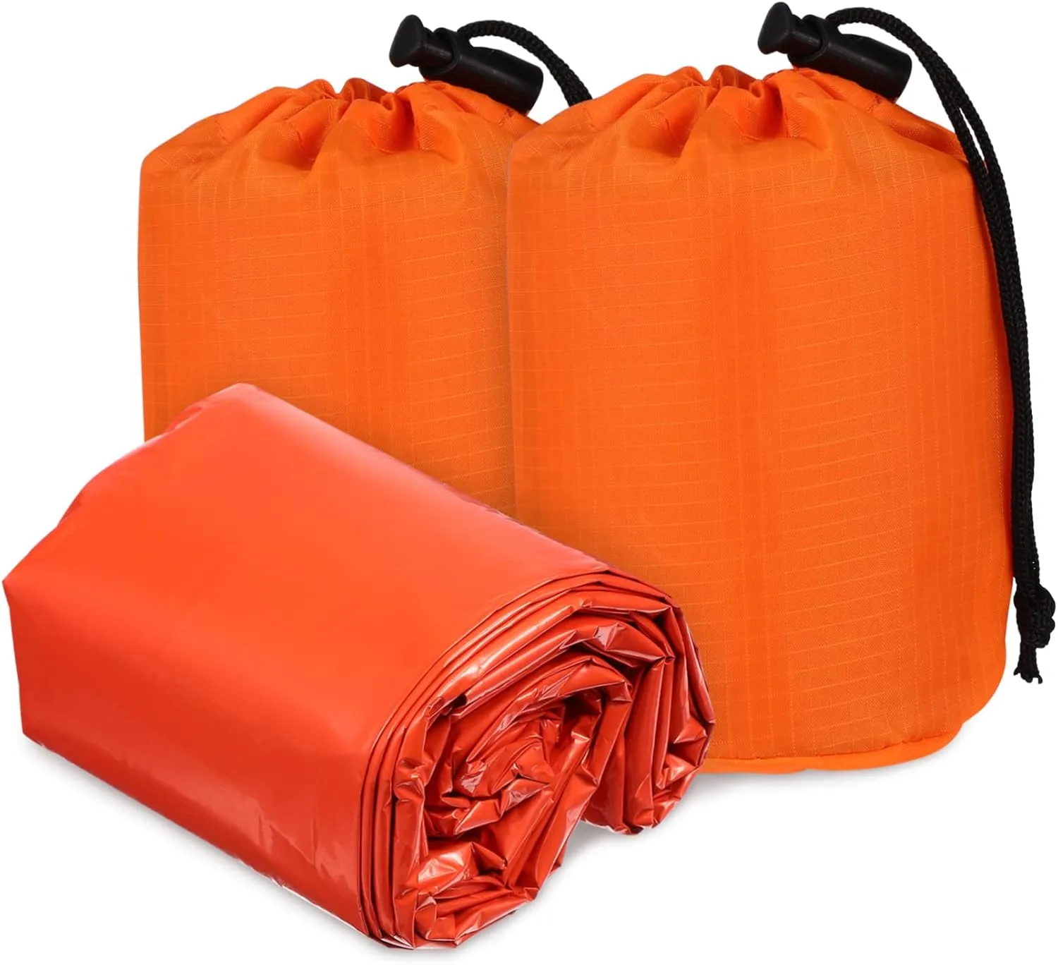 Totority Emergency Sleeping Bags Set Warm Dry Lightweight Compact for Camping Outdoor Survival Hiking