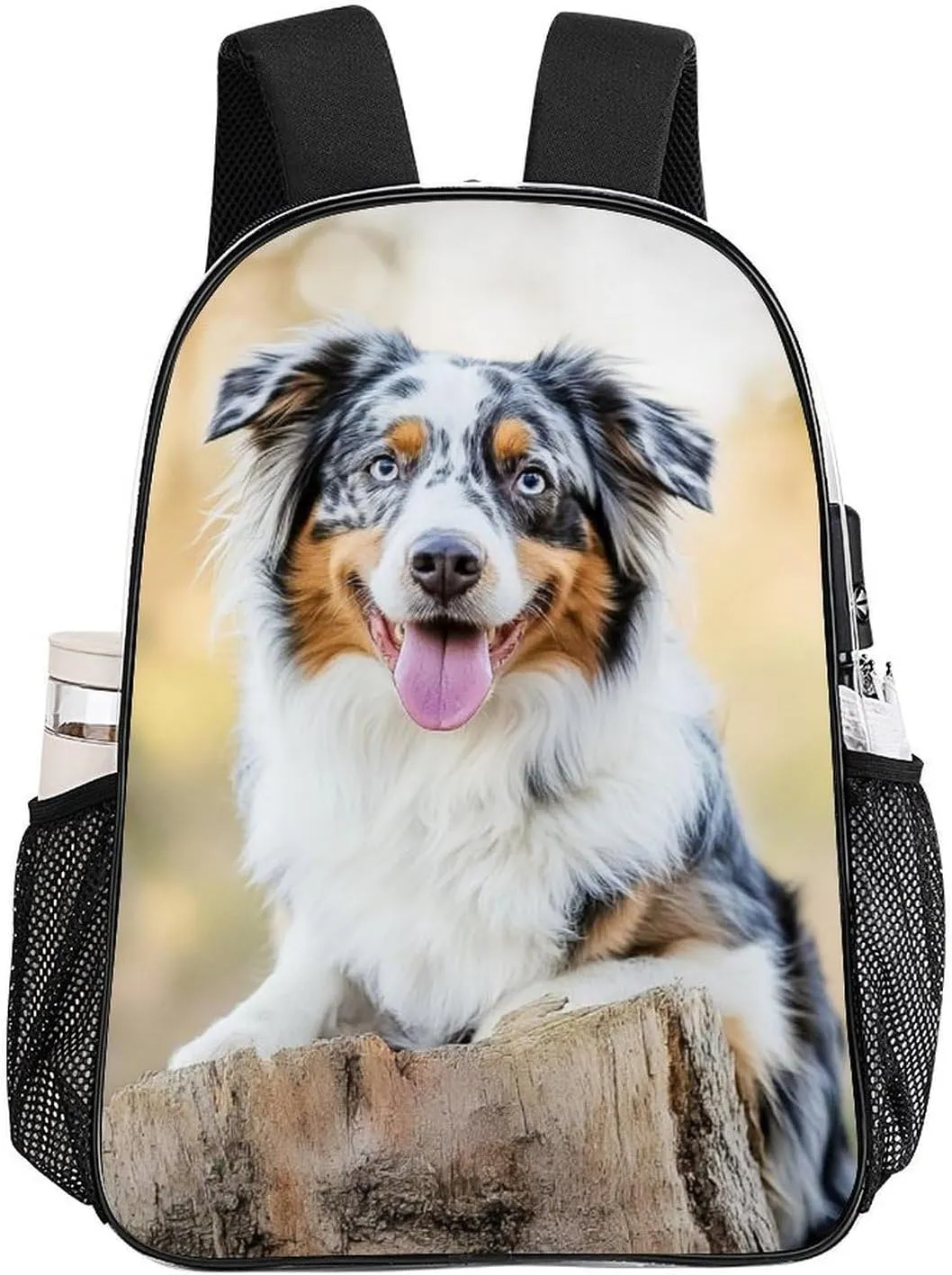 Transparent Daypack Backpack for Climbing Outdoors Running - Big Capacity Multipurpose Anti-Theft Bookbag, Animal Australian Shepherd Travel Hiking & Camping Rucksack
