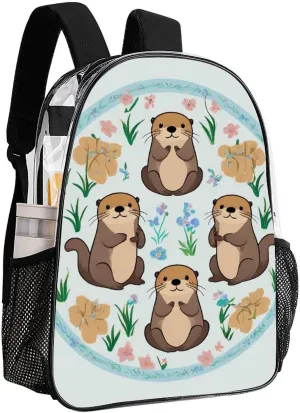Transparent Daypack Backpack for Trekking Picnic Walking Cycling - Large Capacity Anti-Theft Multipurpose Shoulder Bag, Otters Casual Daypack