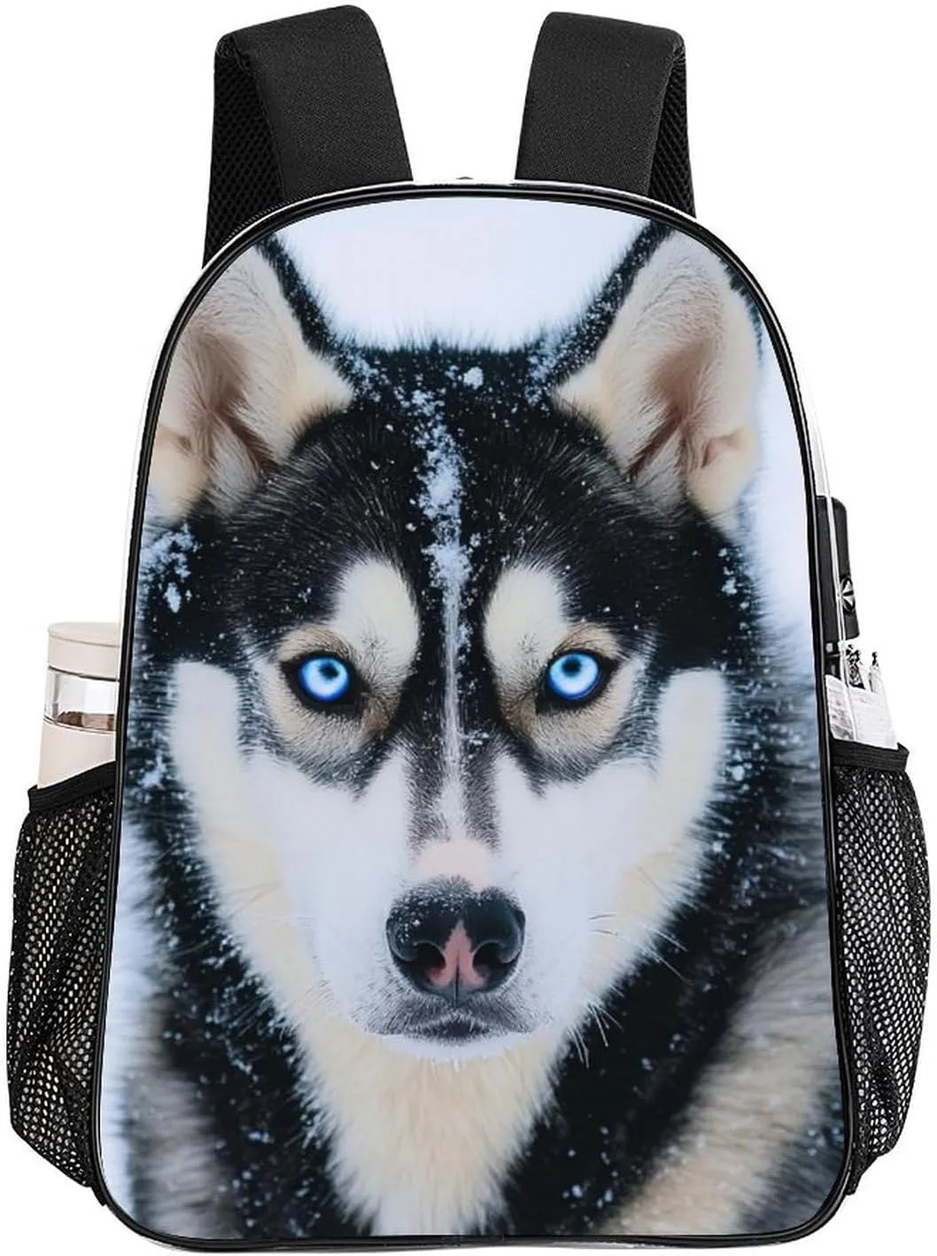 Transparent Daypack for Camping Travel Walking Cycling - Big Capacity Anti-Theft Multipurpose Bookbag, Funny Siberian Husky Dogs Camping Outdoor Backpack