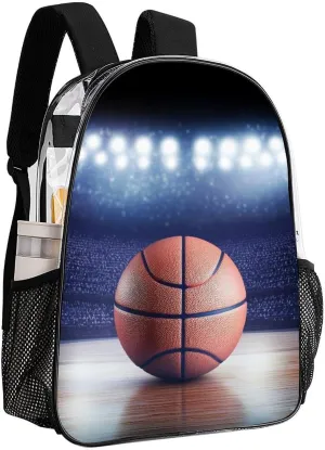 Transparent Daypack for Hiking Work Running - Big Capacity Anti-Theft Multipurpose Shoulder Bag, 3D Sport Basketball Travel and Sport Backpack Rucksack