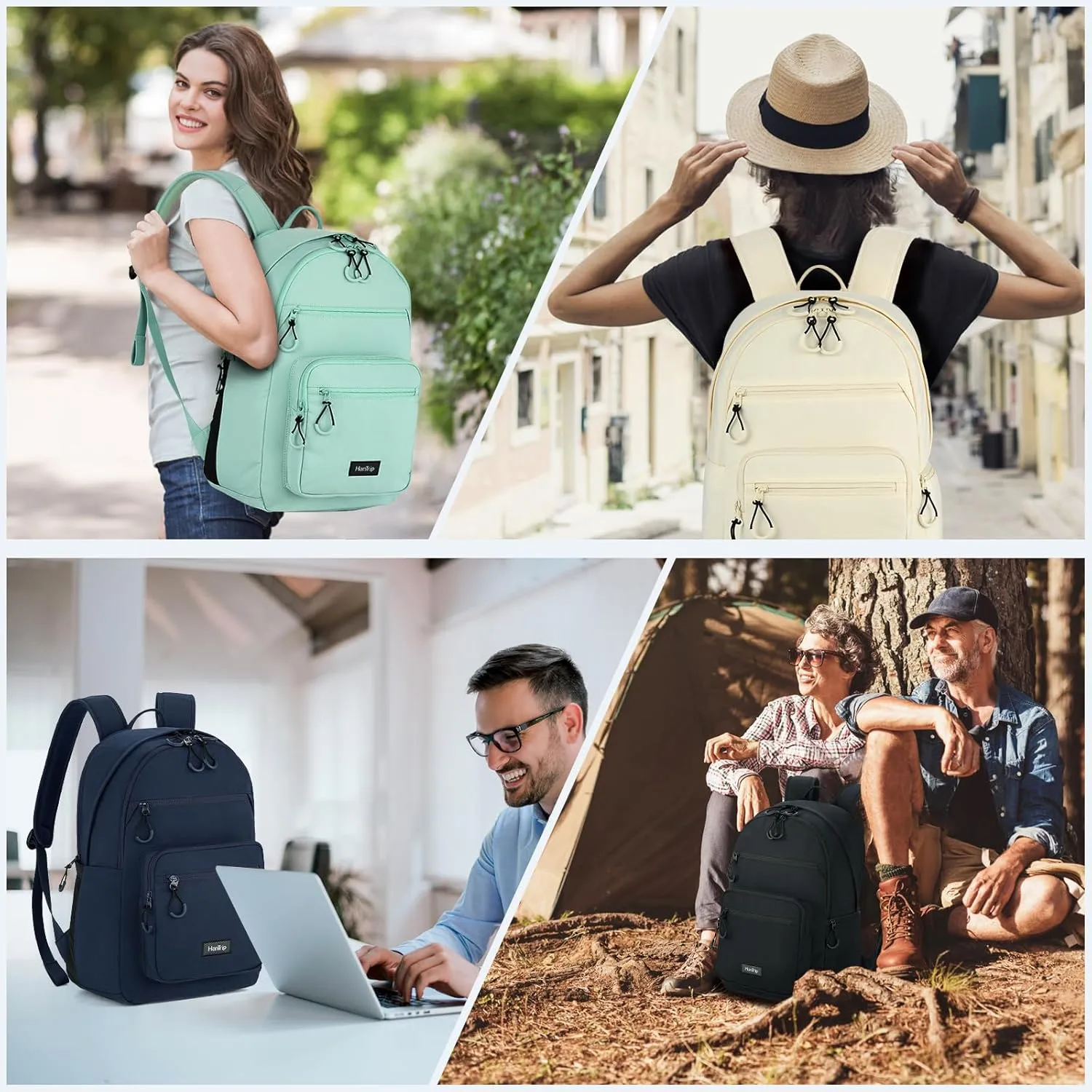 Travel Backpack for Women Men, 28L Lightweight Backpacks for Gym Nurse Work, Airplane Approved Carry On Personal Item Daypack Bookbag with 11 Pockets (Cyan)