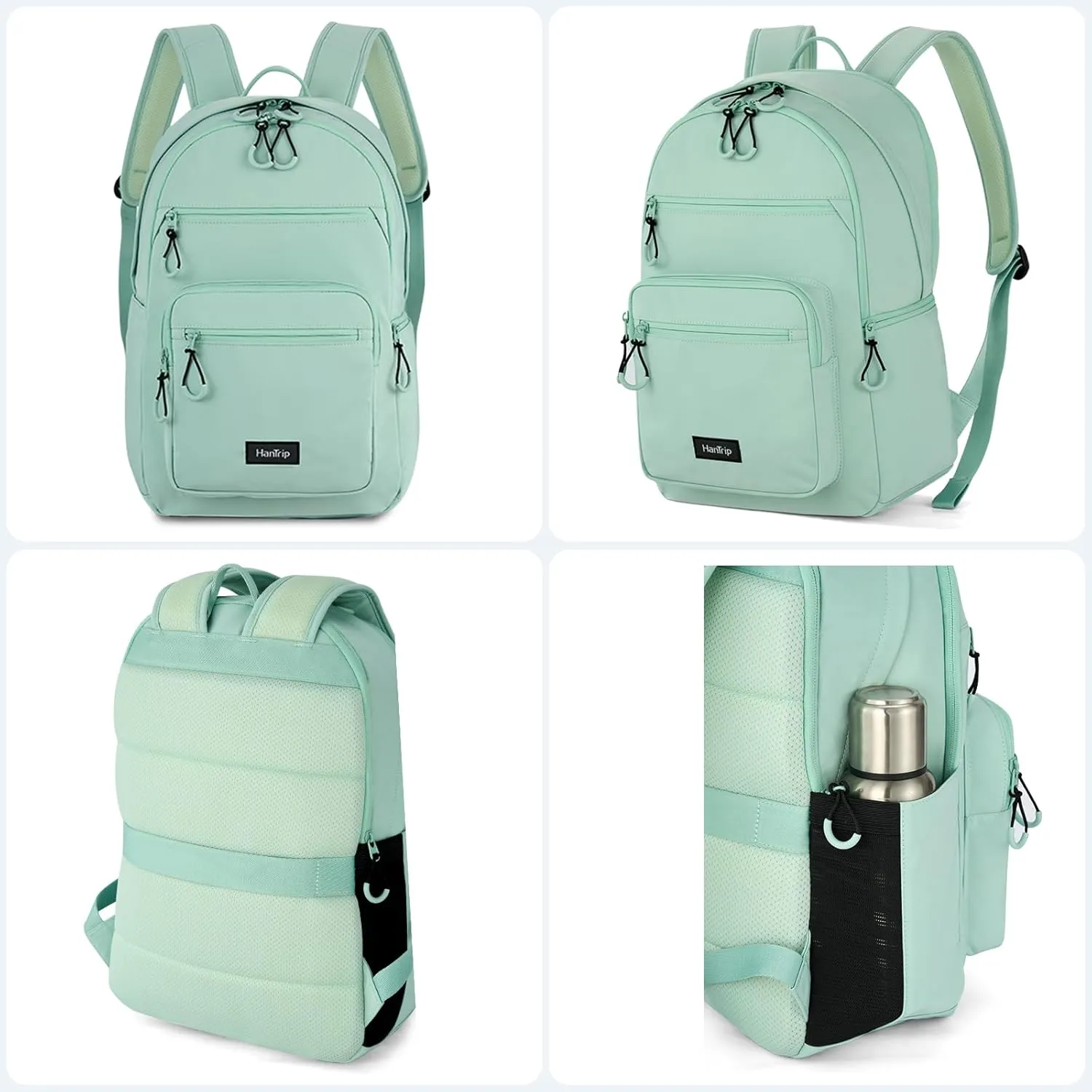 Travel Backpack for Women Men, 28L Lightweight Backpacks for Gym Nurse Work, Airplane Approved Carry On Personal Item Daypack Bookbag with 11 Pockets (Cyan)