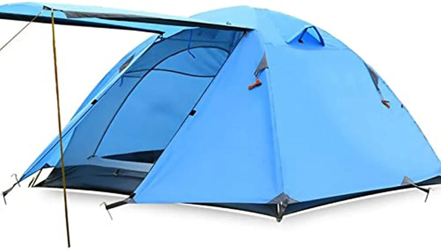 Travel Tent 3 Person Aluminum Poles Double Layer Camping Tent Beach Tent for Outdoors Green (Color : Blue)