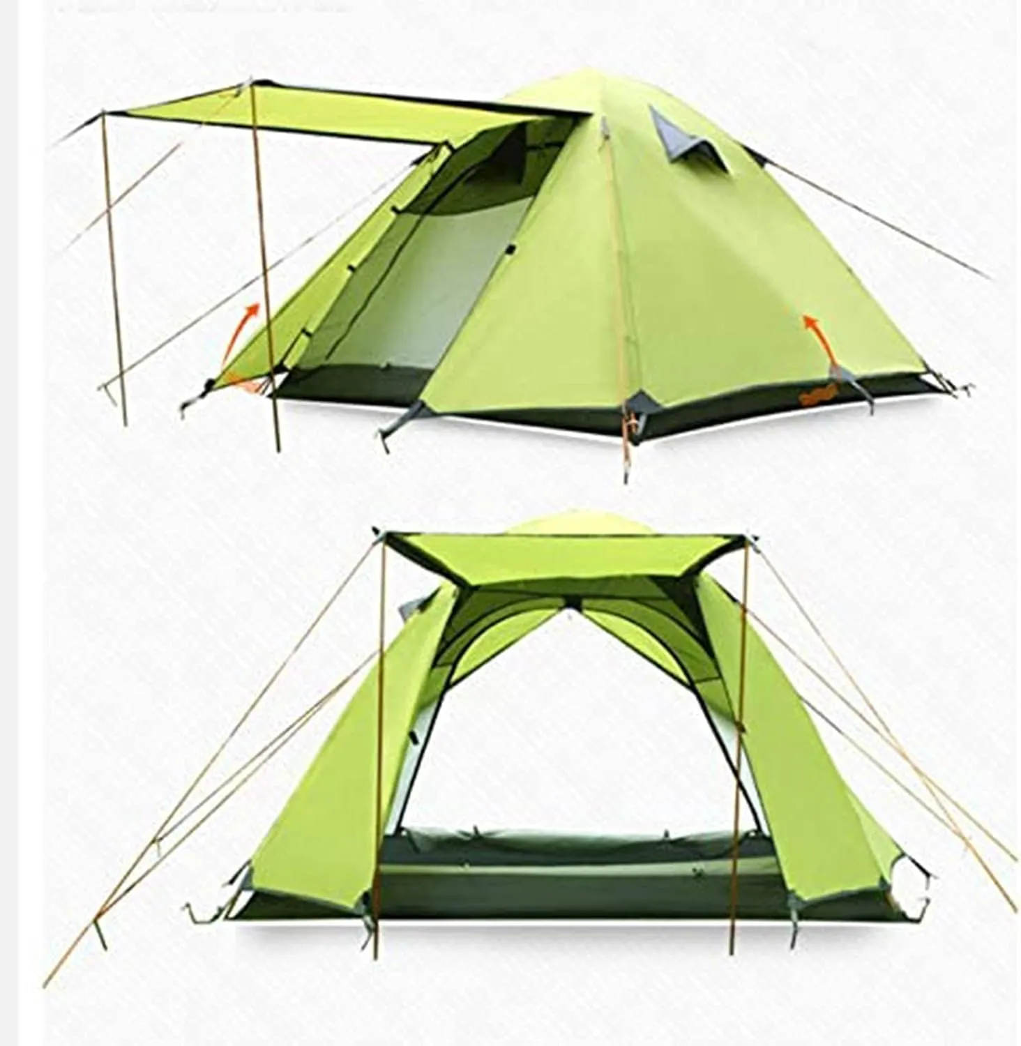Travel Tent 3 Person Aluminum Poles Double Layer Camping Tent Beach Tent for Outdoors Green (Color : Blue)