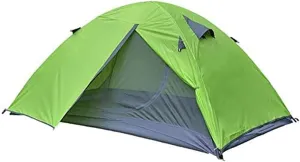 Travel Tent Tent 2 Person Camping Tent Double Layer Portable Handbag for Hiking for Outdoors Orange- Double Door (Color : Green, Size : Double Door)
