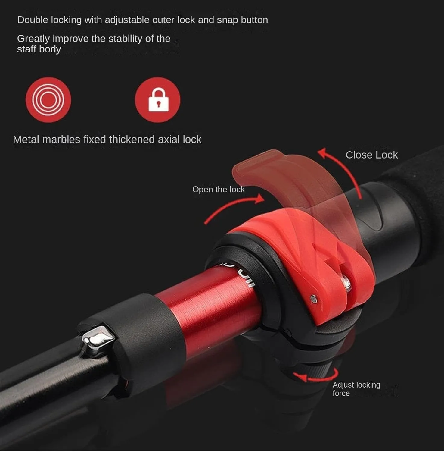 Travel Trekking Pole Aluminum Alloy Trekking PolesTelescopic Walking Sticks Ultralight for Hiking Camping Outdoor Activities