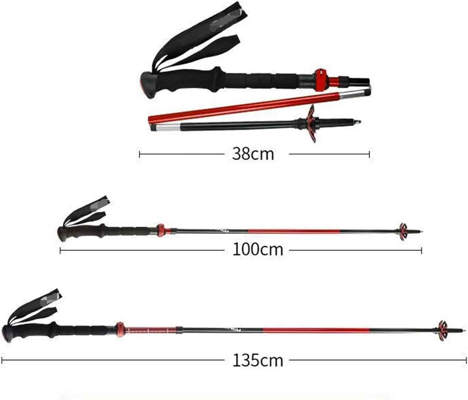 Travel Trekking Pole Aluminum Alloy Trekking PolesTelescopic Walking Sticks Ultralight for Hiking Camping Outdoor Activities