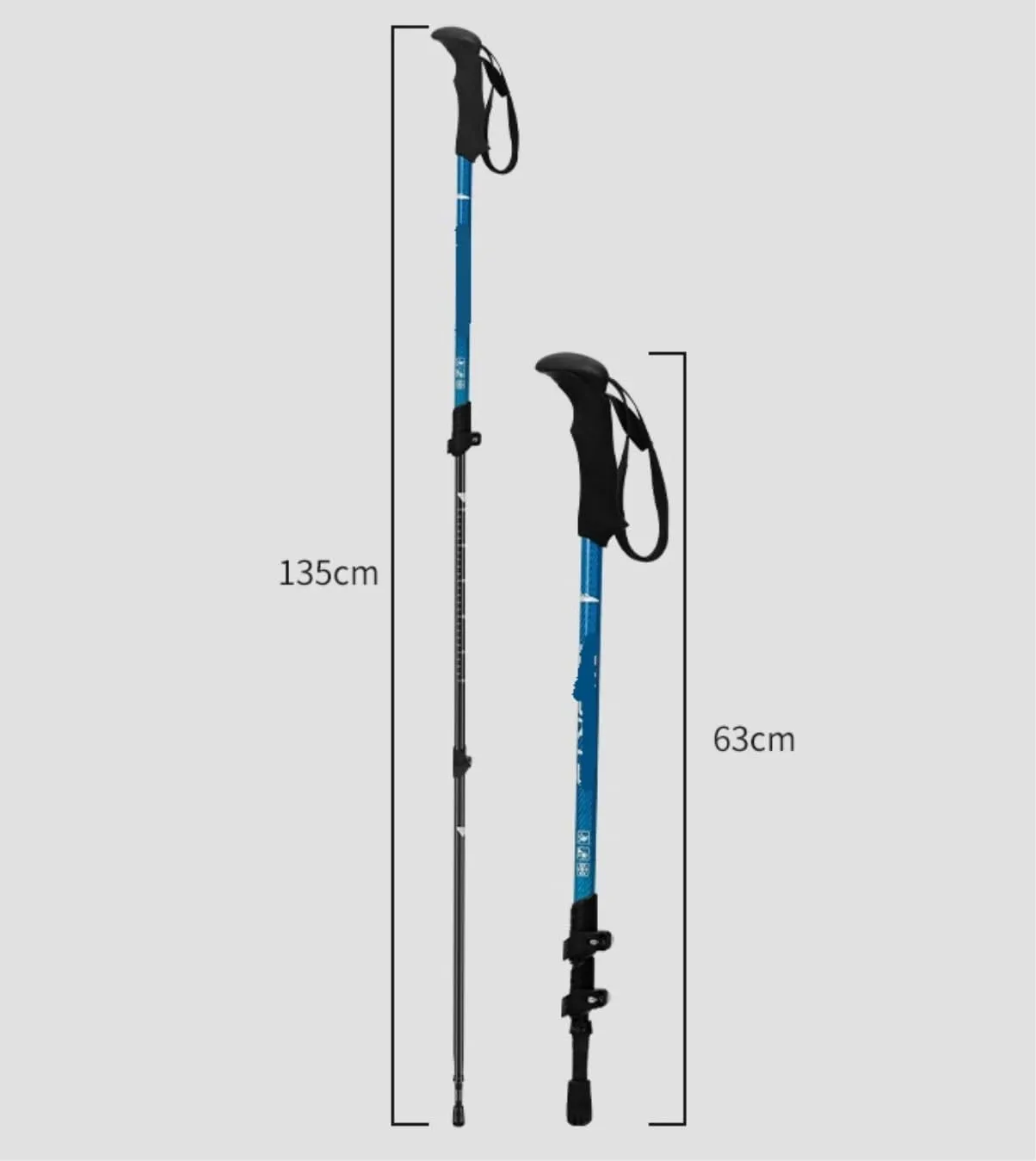Travel Trekking Pole Carbon Fiber Trekking Poles Telescopic Walking Sticks Ultralight Hiking Poles for Backpacking Outdoor Activities(Blue)