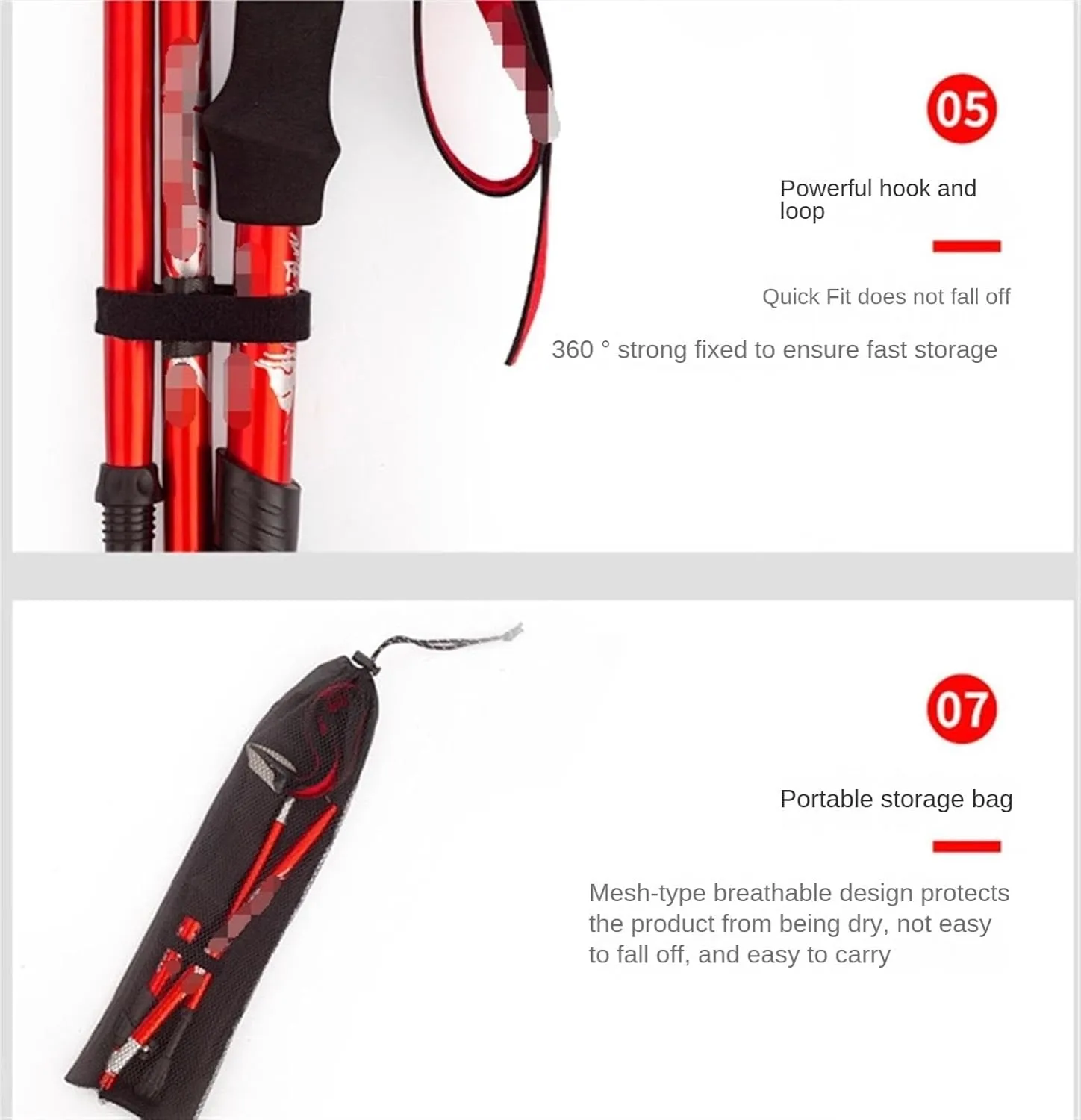 Travel Trekking Pole Folding Trekking Poles Telescopic Poles Ultra-Light Poles for Outdoor Walking Hiking Outdoor Activities(Pink)