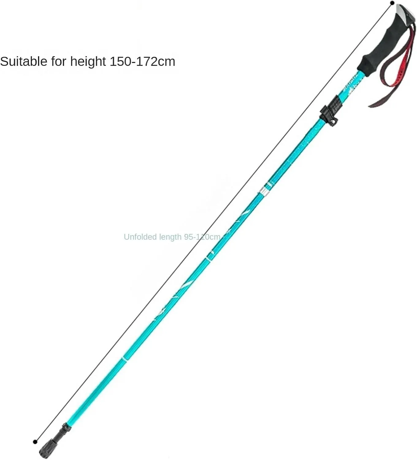 Travel Trekking Pole Folding Trekking Poles Telescopic Poles Ultra-Light Poles for Outdoor Walking Hiking Outdoor Activities(Pink)