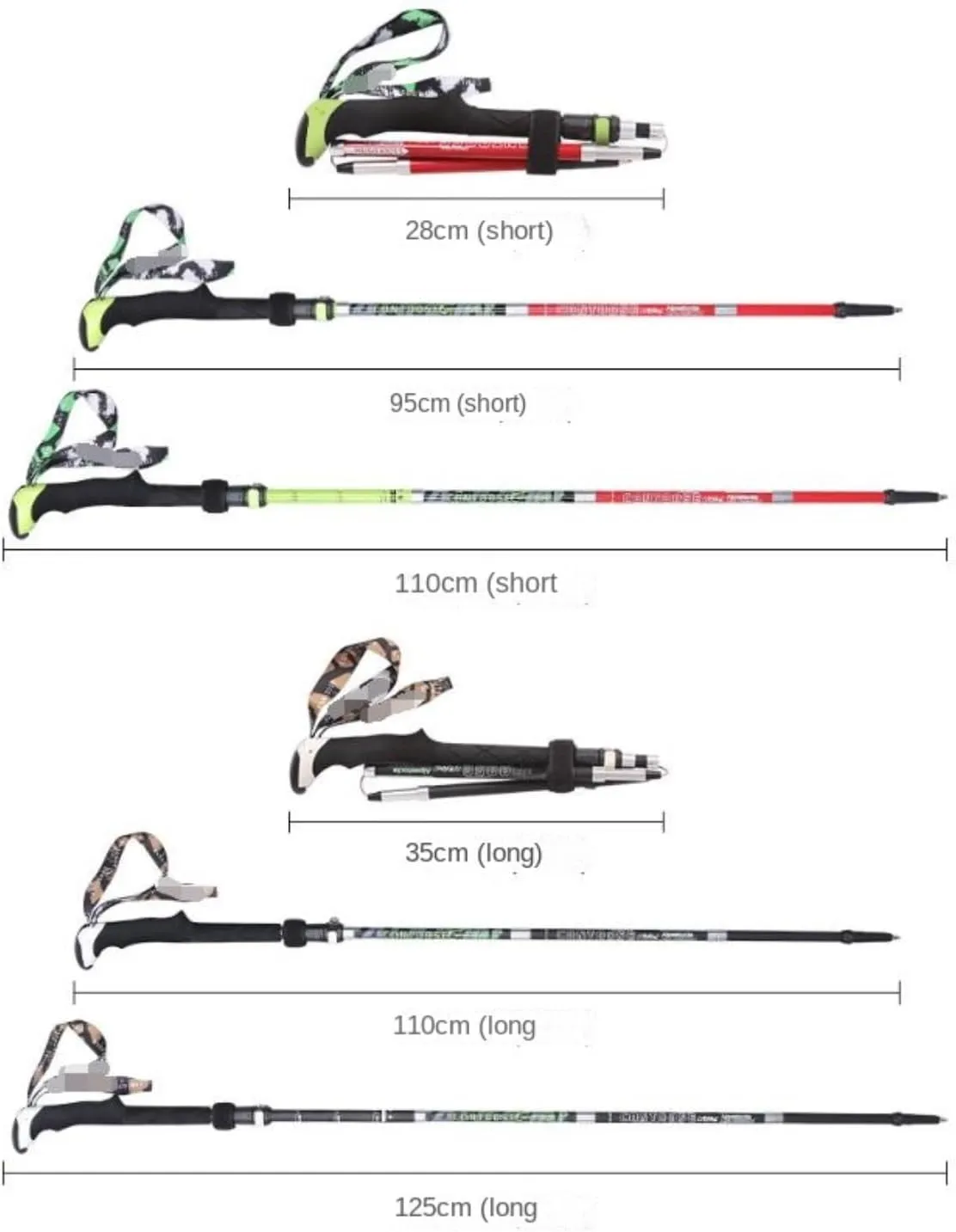 Travel Trekking Pole Hiking Trekking Poles Lightweight Folding Hiking Poles EVA Foam Handle for Camping Outdoor Activities