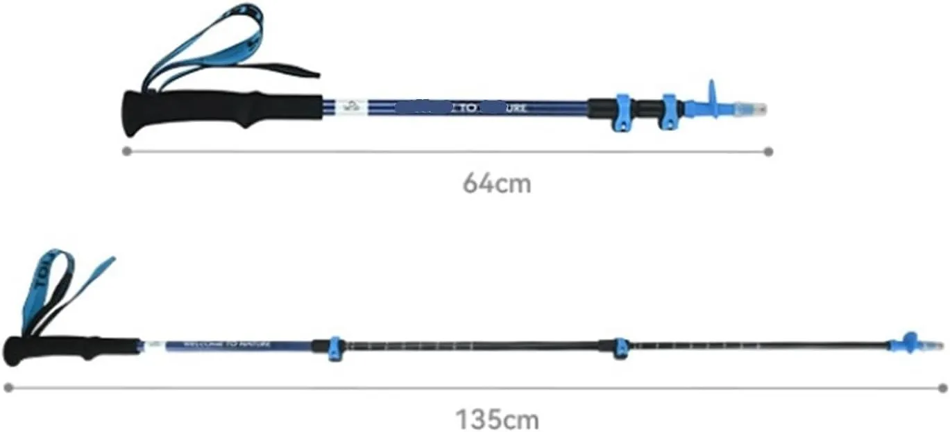 Travel Trekking Pole Light Adjustable Hiking Trekking Poles Strong Trekking Sticks with Soft Non-Slip Handles Outdoor Activities(Black)