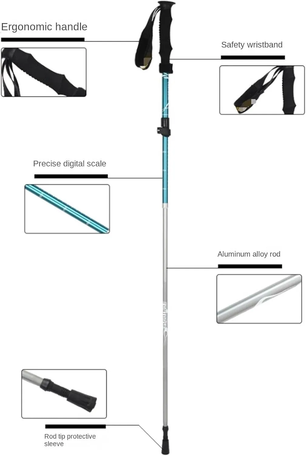 Travel Trekking Pole Lightweight Outdoor Trekking Poles Retractable Hiking Trekking Poles for Camping Outdoor Activities